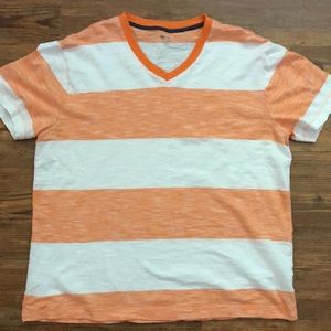 Gap orange and white stripe v-neck